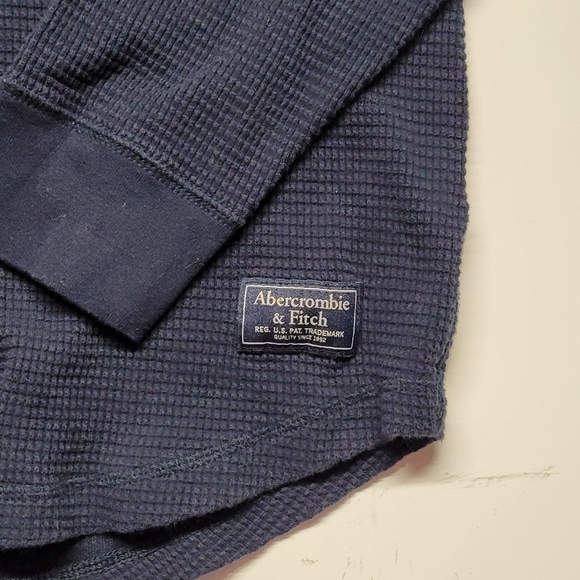 Abercrombie thermal style shirt quarter button-down men's medium - Picture 2 of 4